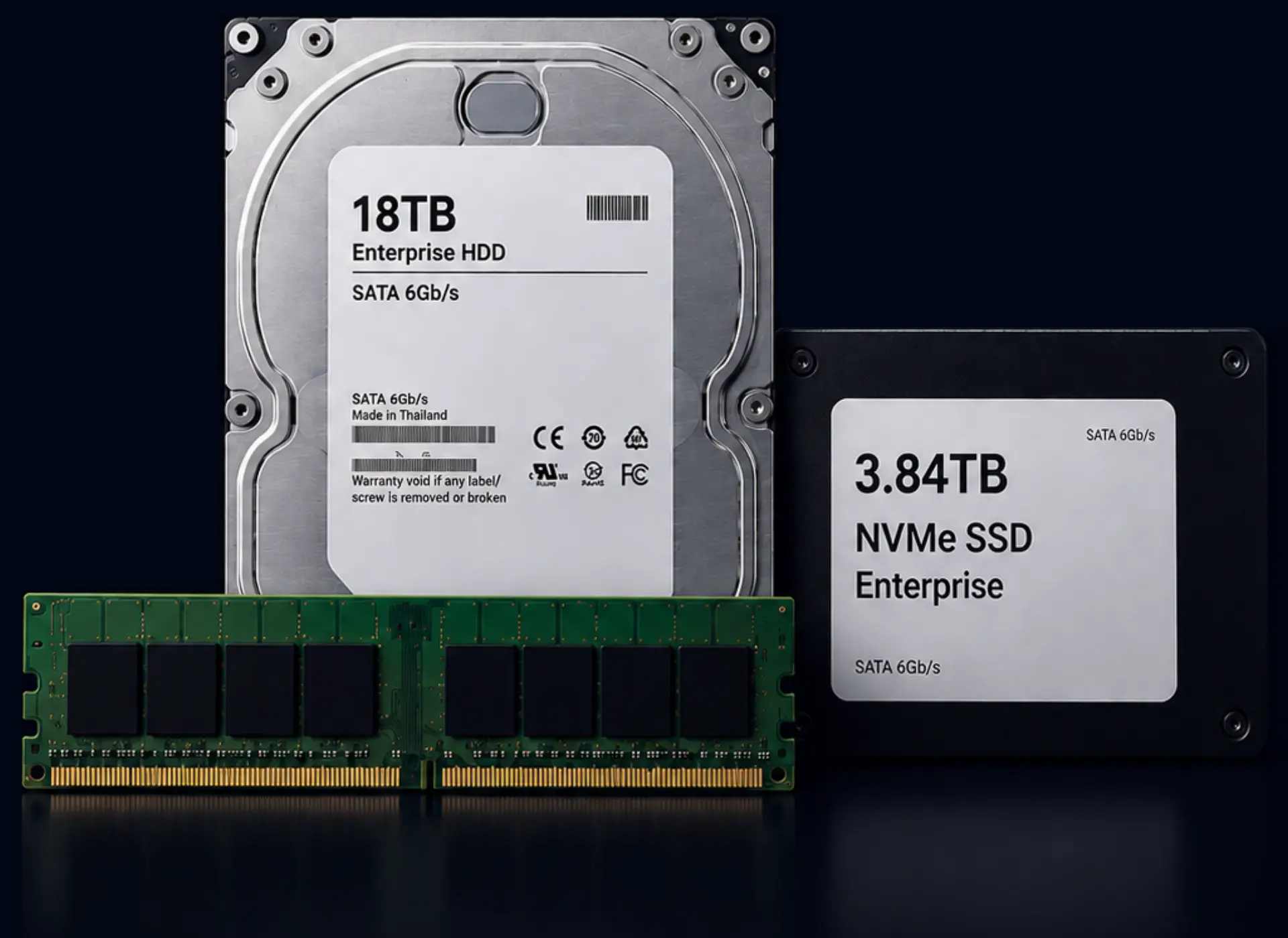 Enterprise servers, storage, SSD and RAM