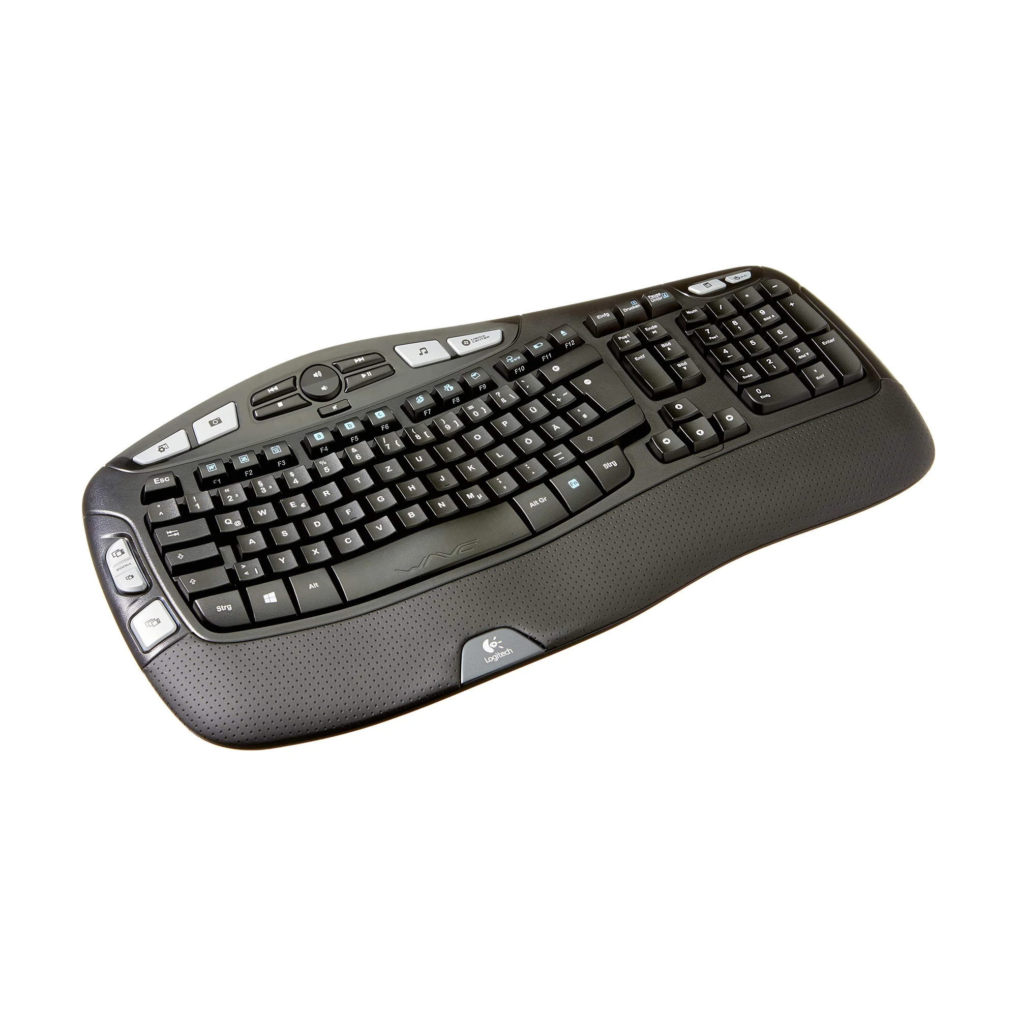 Logitech K350 Wireless Ergonomic Keyboard, Black