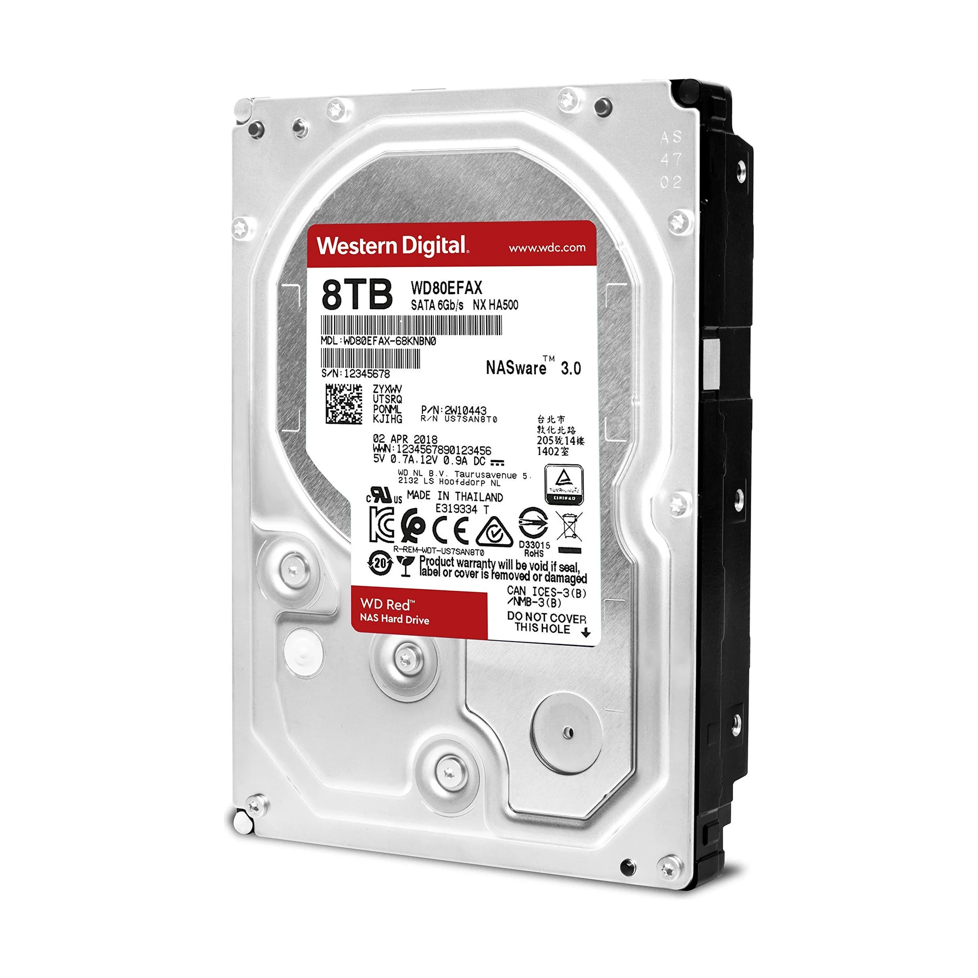 Western Digital WD Red 8TB NAS Internal Hard Drive WD80EFAX